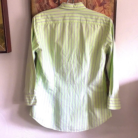 RALPH LAUREN BRAND 100% COTTON STRIPED SLIM FIT BUTTON DOWN OXFORD SHIRT TOP 8 M - Picture 4 of 10